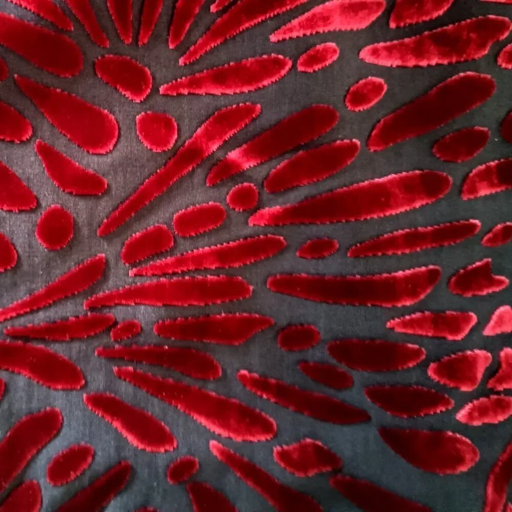 Vintage Bob Mackie Black Red Velvet Silk Jacket